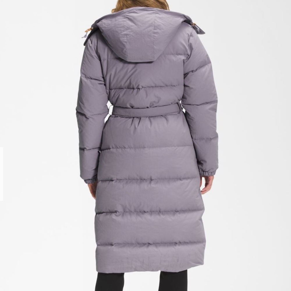 The North Face Long Quilted Puffer Coat in Light Gray - Picture 11 of 12